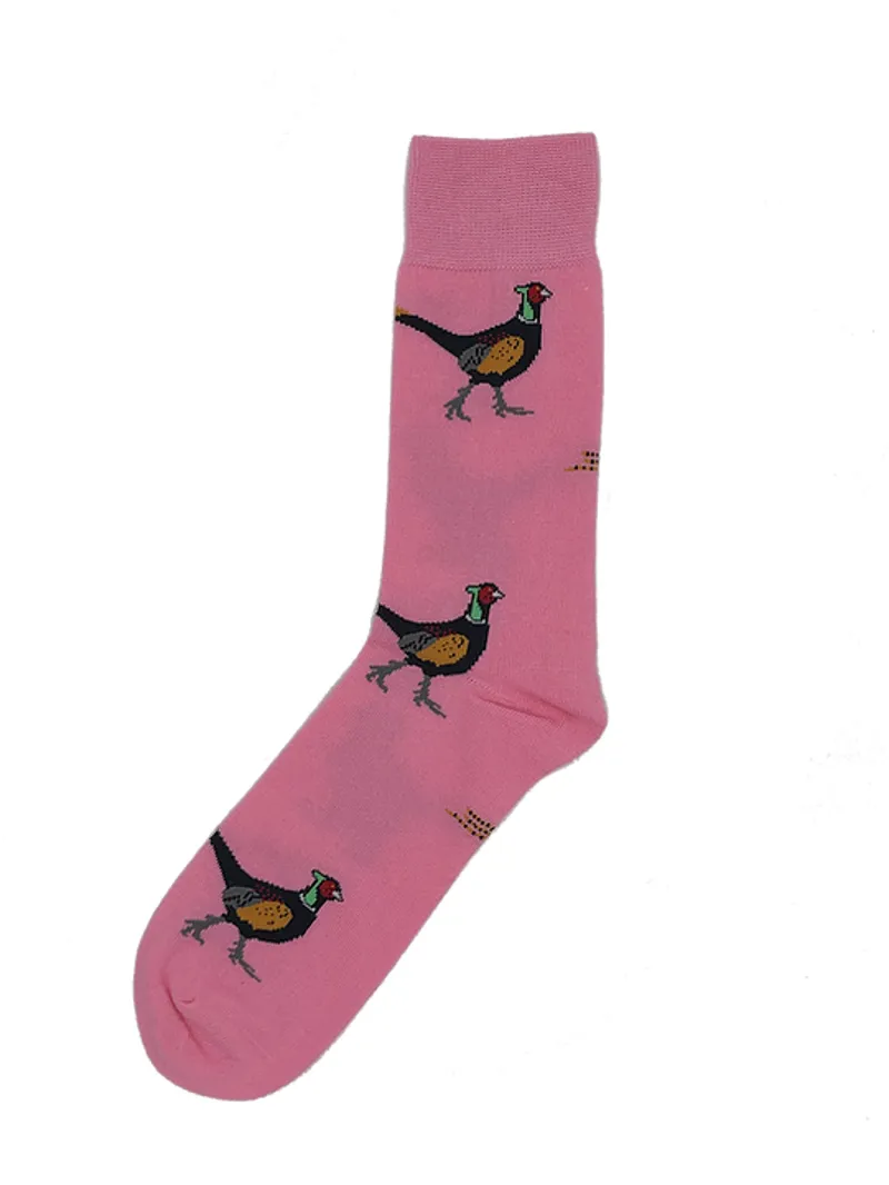ShuttleSocks Adult Pheasant Socks - Pink - Size 3-7
